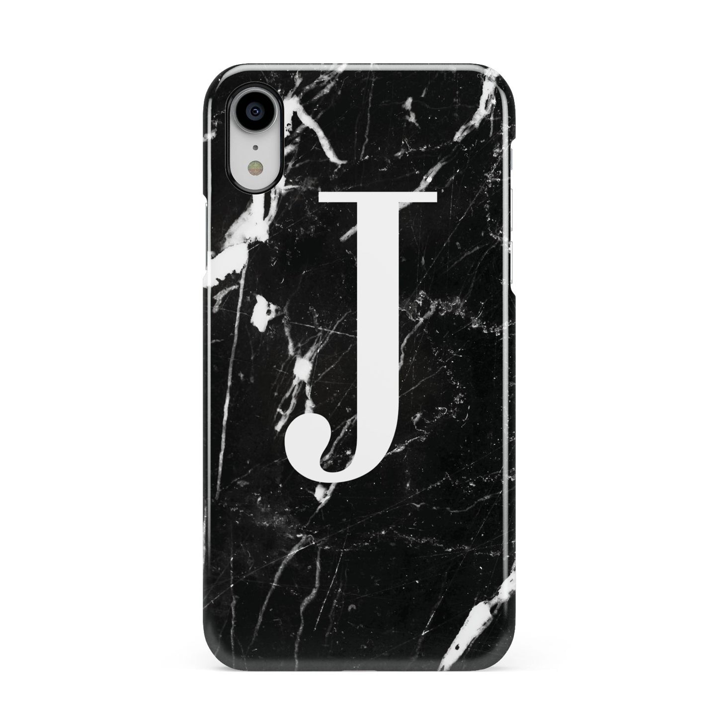 Marble White Initial Personalised Apple iPhone XR White 3D Snap Case