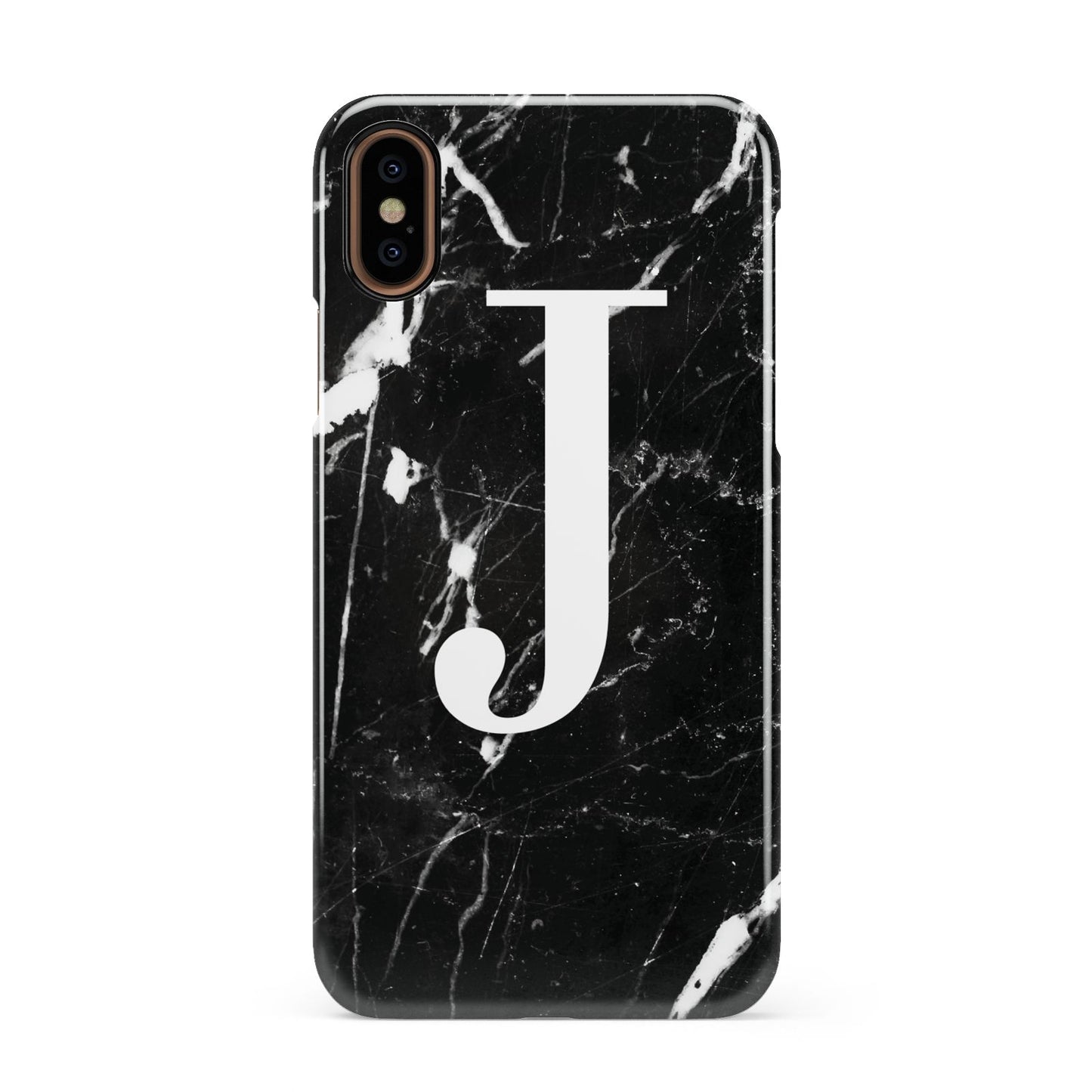 Marble White Initial Personalised Apple iPhone XS 3D Snap Case