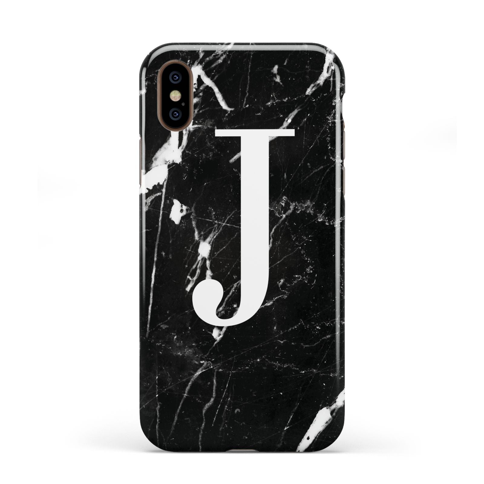 Marble White Initial Personalised Apple iPhone XS 3D Tough