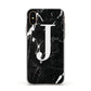 Marble White Initial Personalised Apple iPhone Xs Impact Case White Edge on Gold Phone