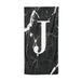 Marble White Initial Personalised Beach Towel