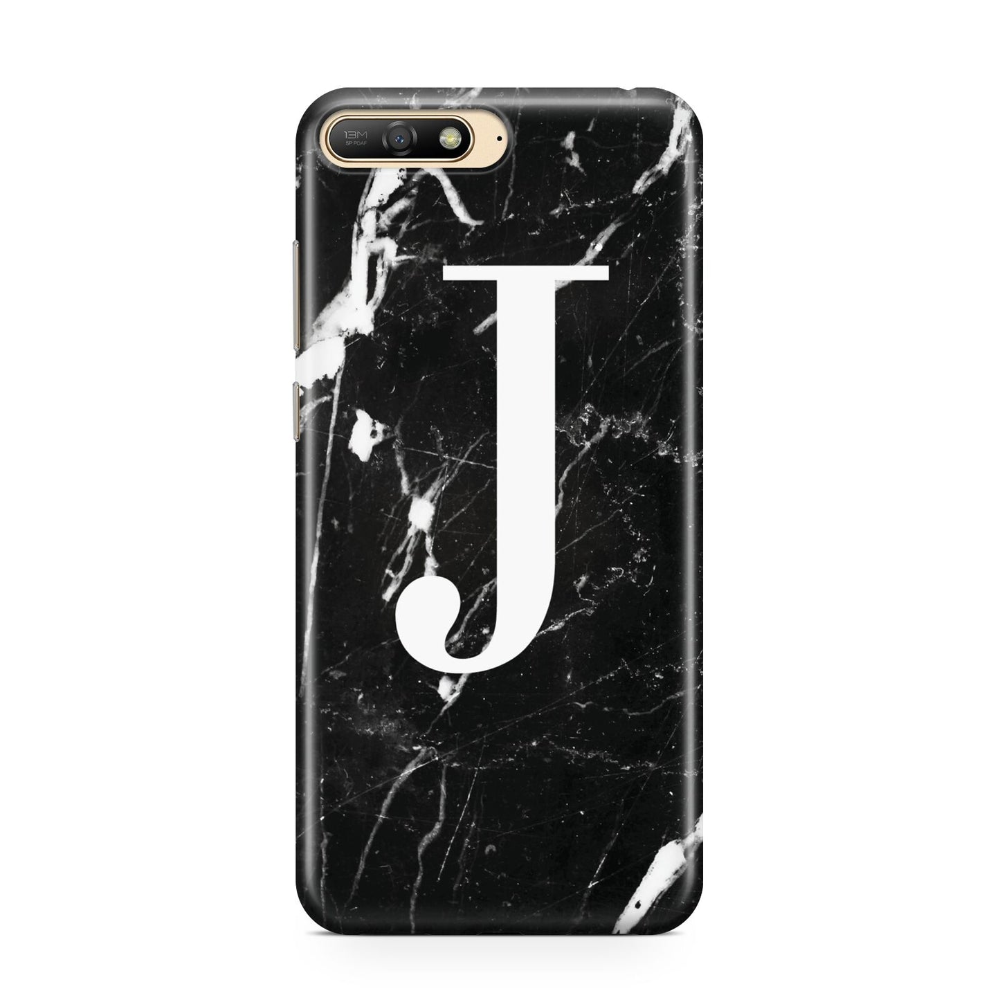 Marble White Initial Personalised Huawei Y6 2018