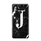 Marble White Initial Personalised Huawei Y7 2018