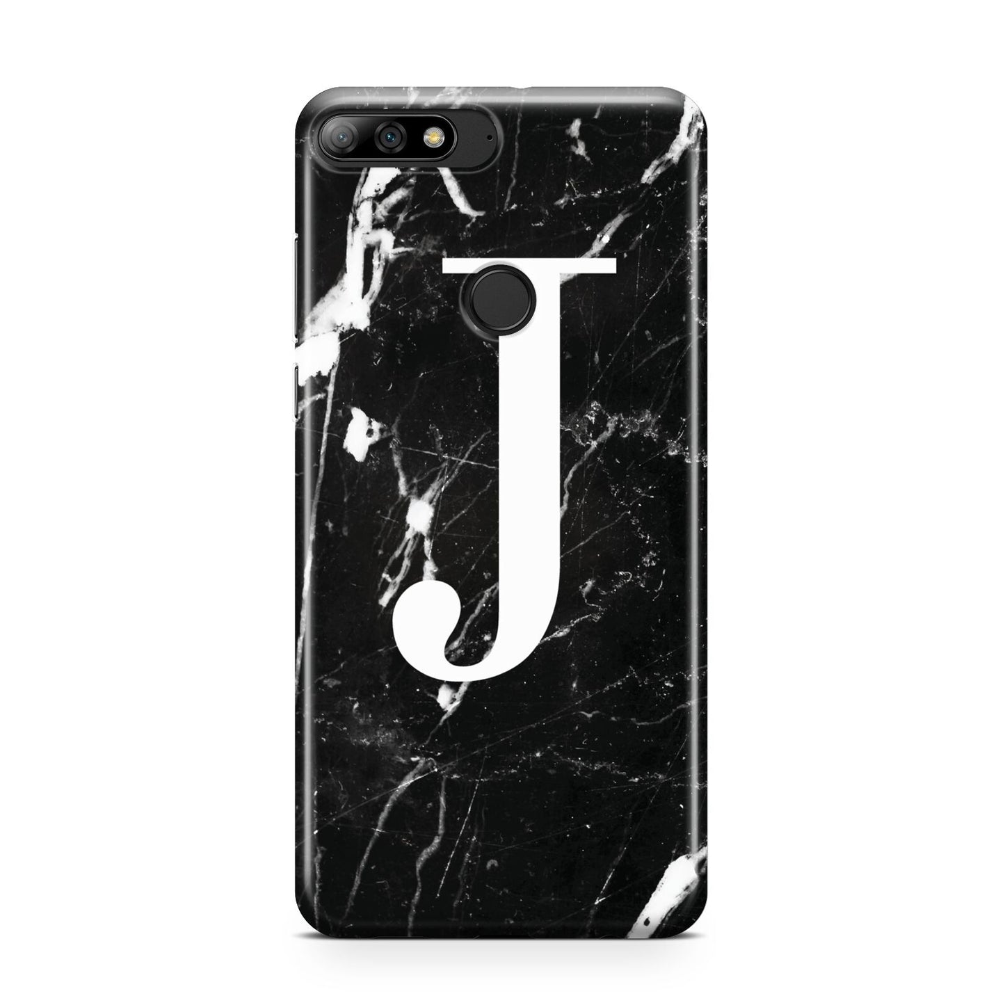 Marble White Initial Personalised Huawei Y7 2018