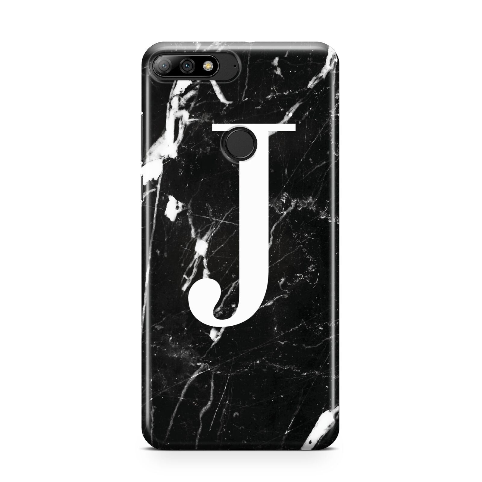 Marble White Initial Personalised Huawei Y7 2018