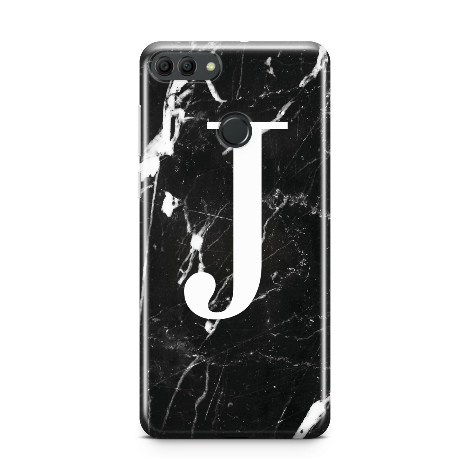 Marble White Initial Personalised Huawei Y9 2018