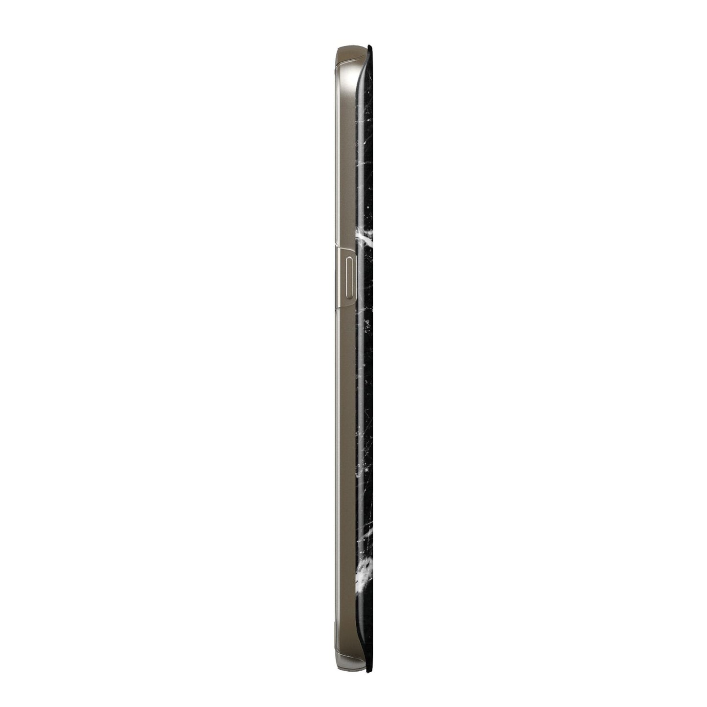 Marble White Initial Personalised Protective Samsung Galaxy Case Side Angle