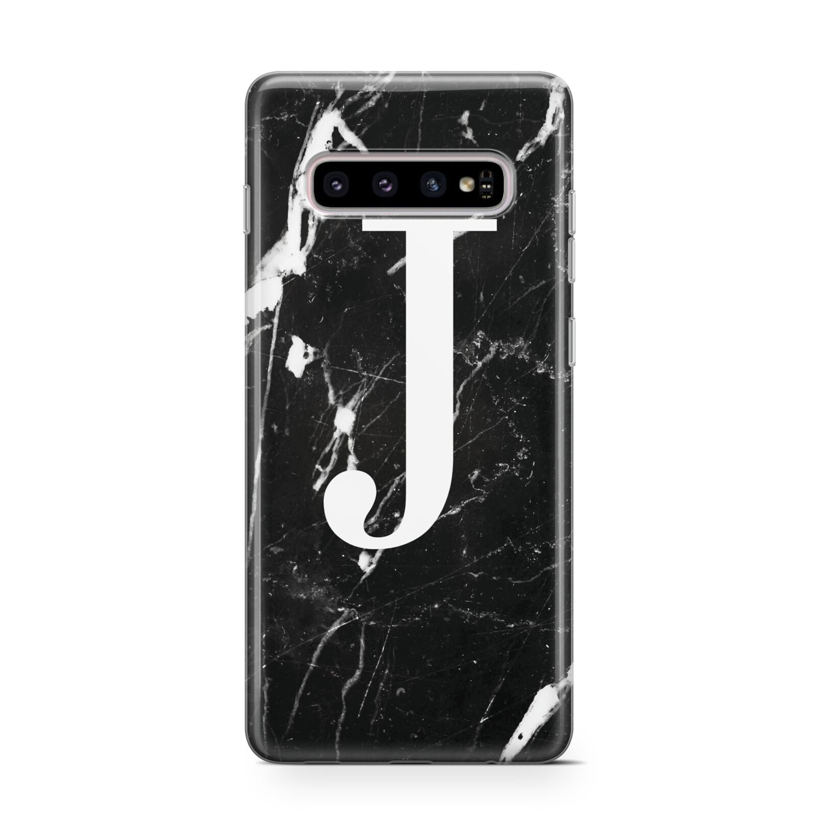 Marble White Initial Personalised Protective Samsung Galaxy Case
