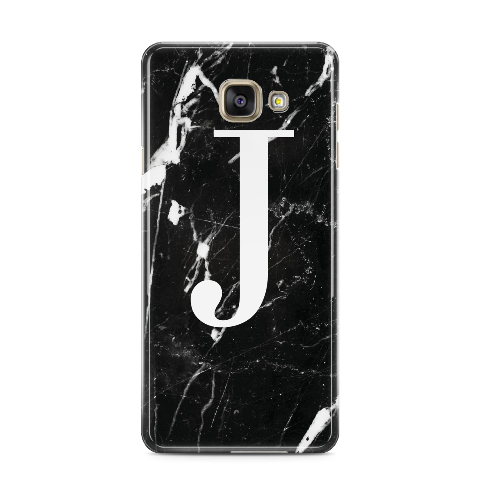 Marble White Initial Personalised Samsung Galaxy A3 2016 Case on gold phone