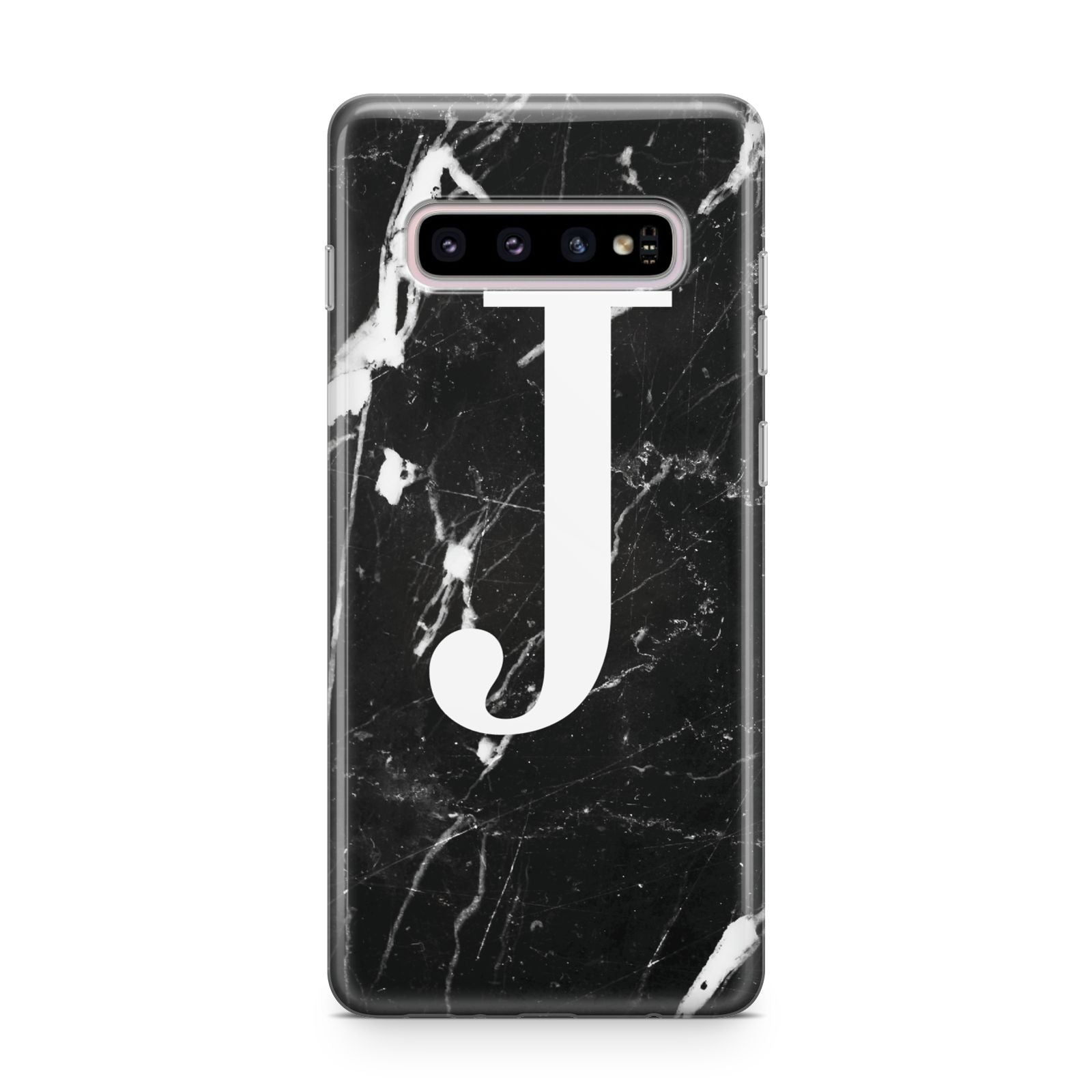 Marble White Initial Personalised Samsung Galaxy S10 Plus Case