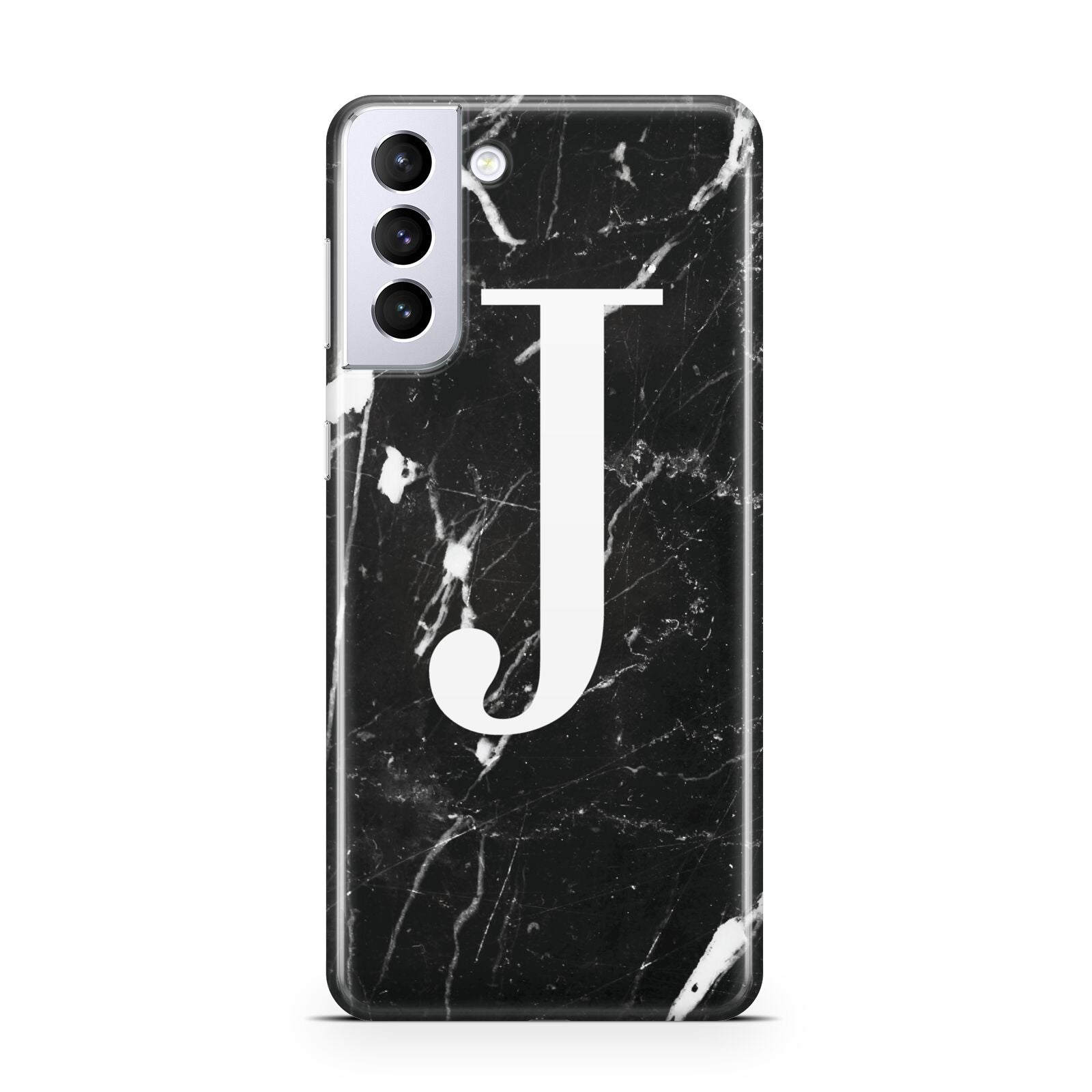 Marble White Initial Personalised Samsung S21 Plus Phone Case