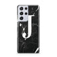 Marble White Initial Personalised Samsung S21 Ultra Case