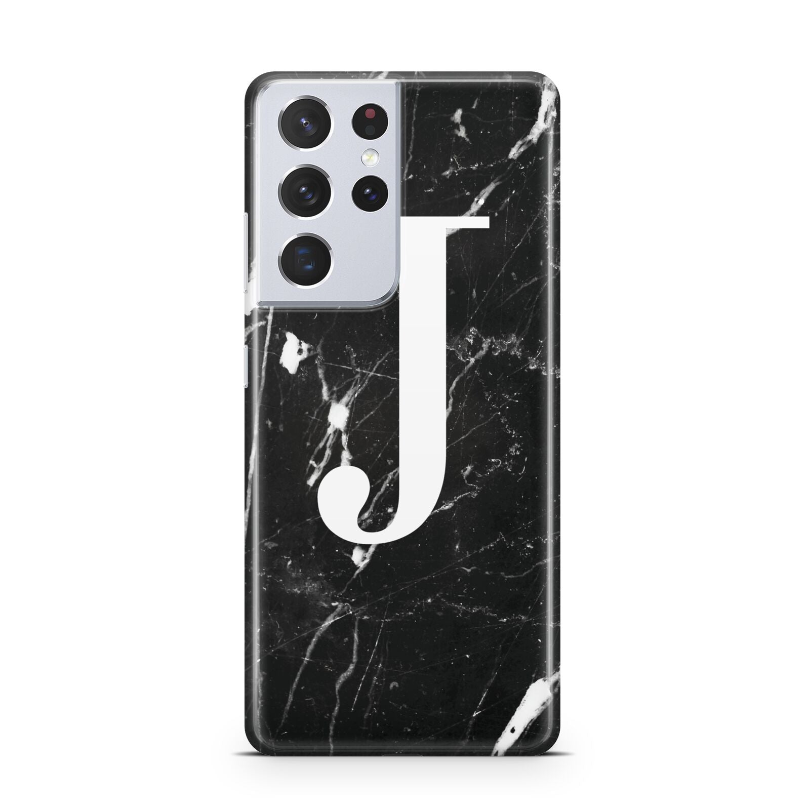 Marble White Initial Personalised Samsung S21 Ultra Case