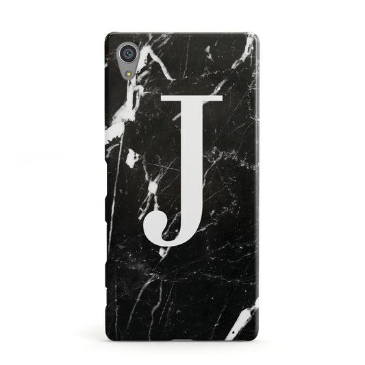 Marble White Initial Personalised Sony Xperia Case