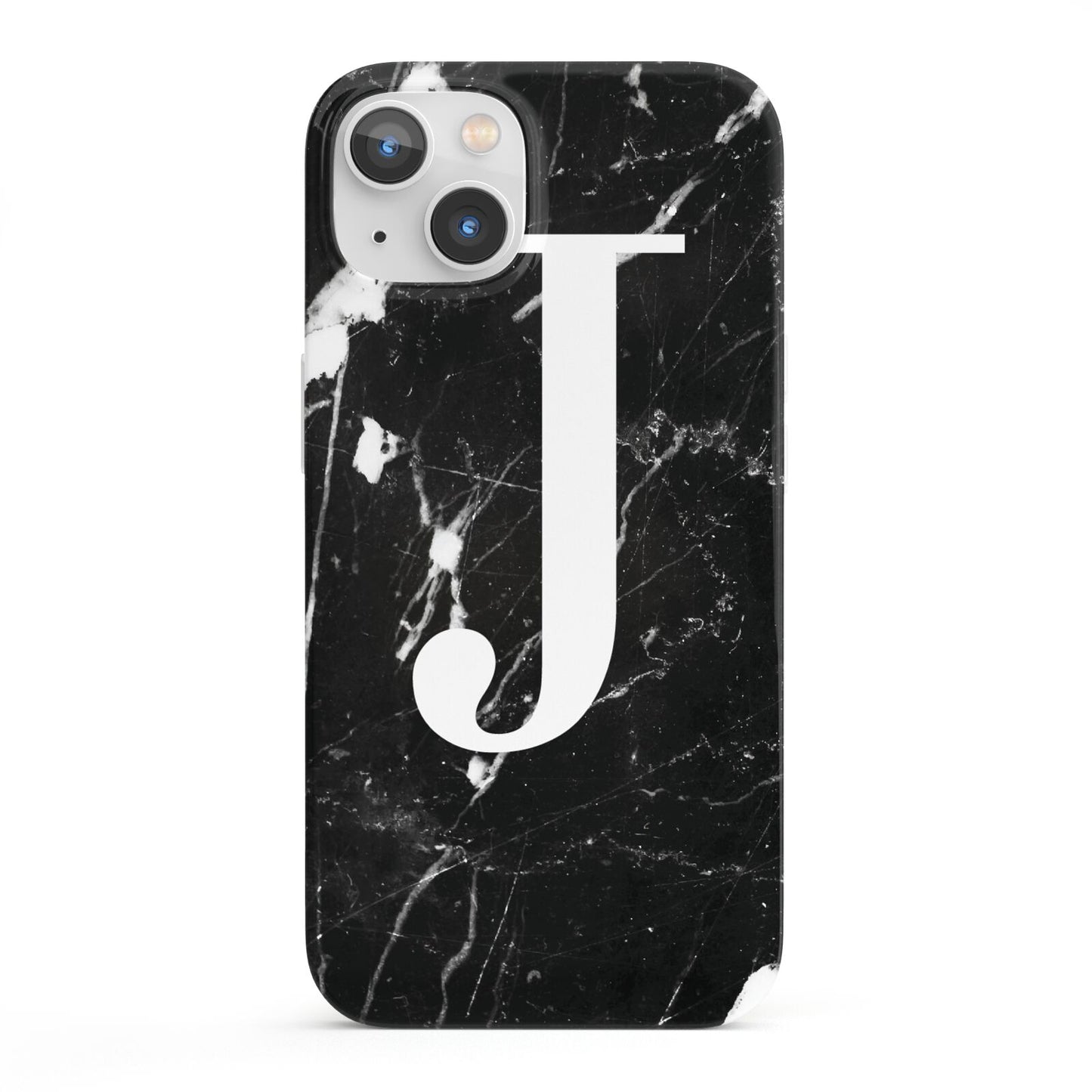 Marble White Initial Personalised iPhone 13 Full Wrap 3D Snap Case