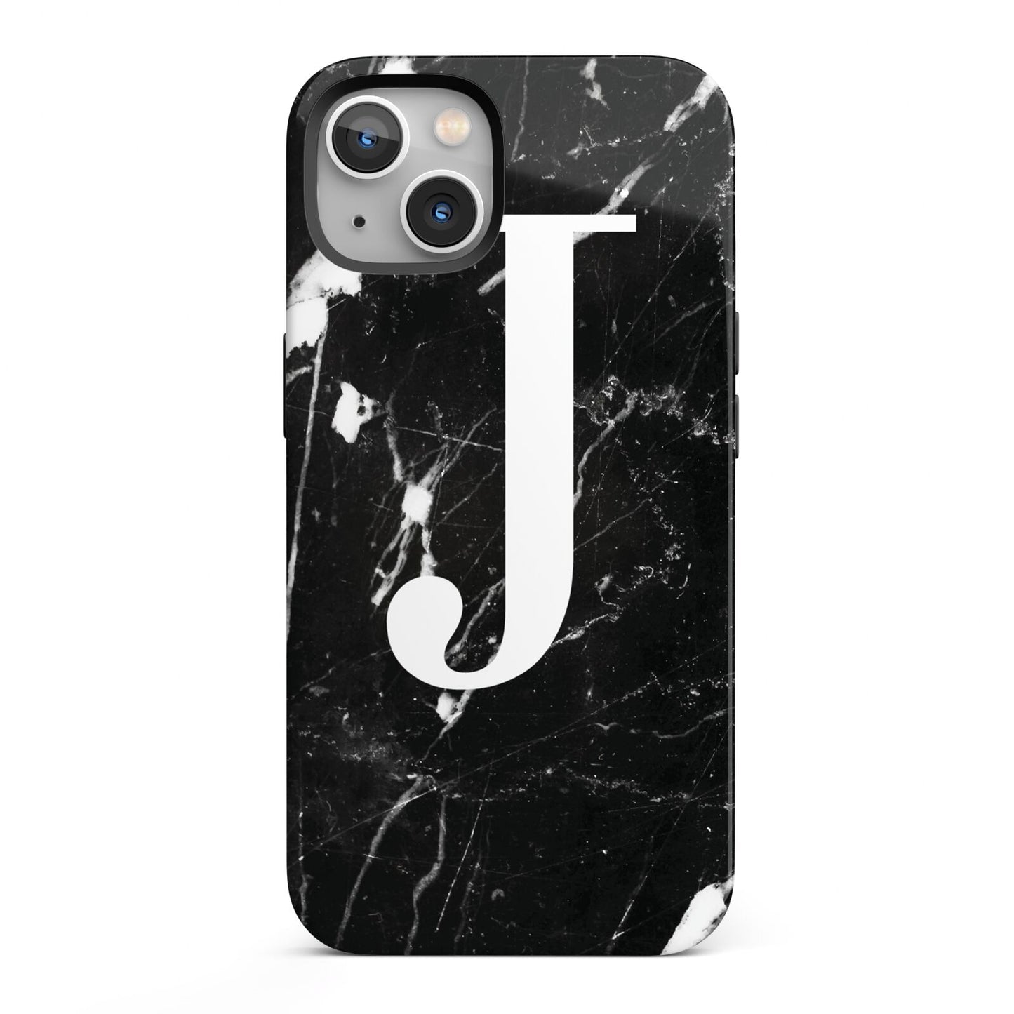 Marble White Initial Personalised iPhone 13 Full Wrap 3D Tough Case