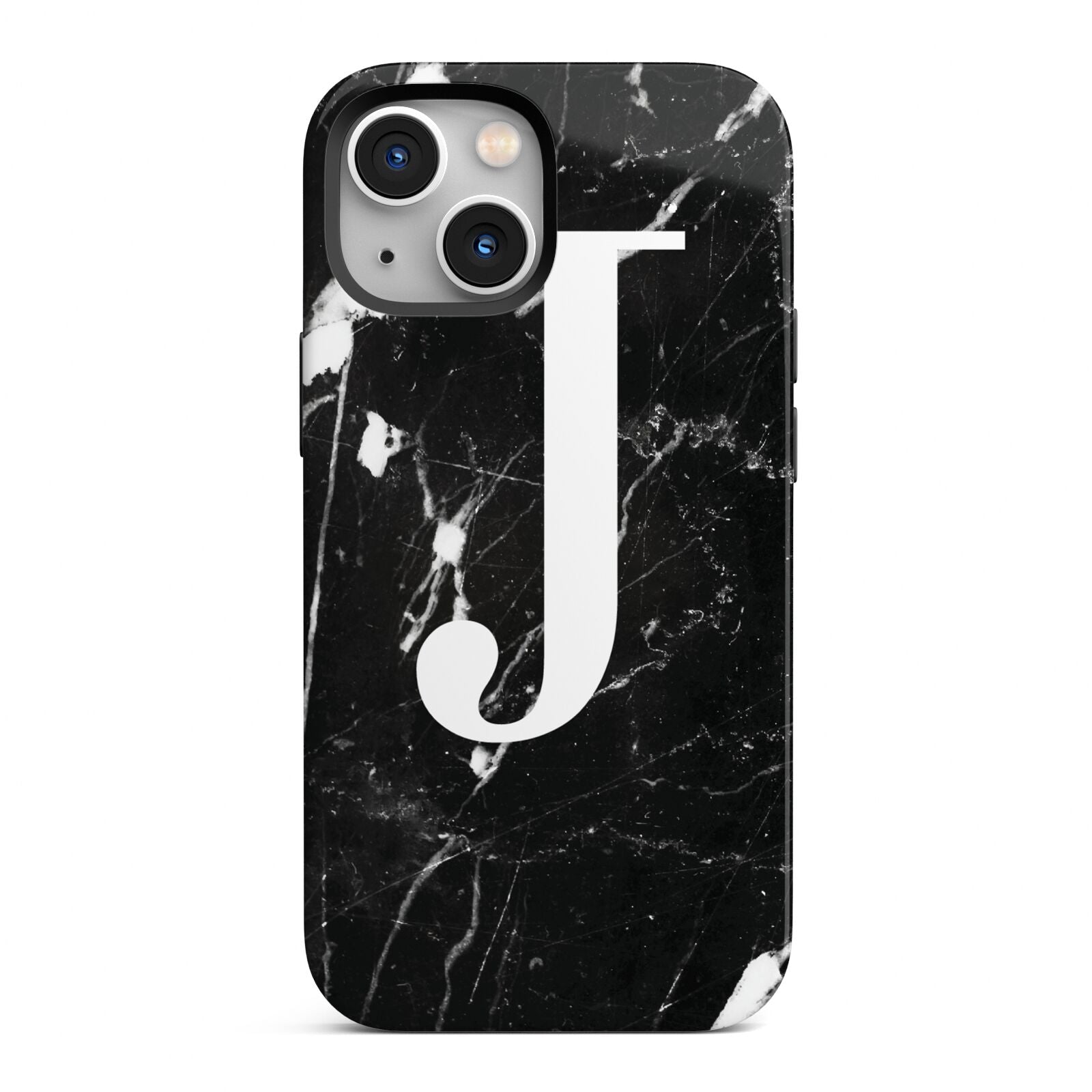 Marble White Initial Personalised iPhone 13 Mini Full Wrap 3D Tough Case