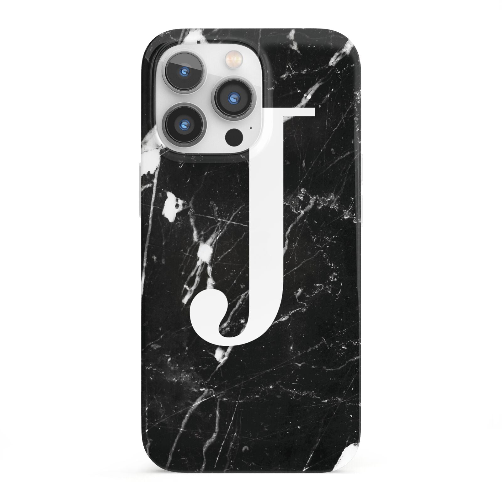 Marble White Initial Personalised iPhone 13 Pro Full Wrap 3D Snap Case