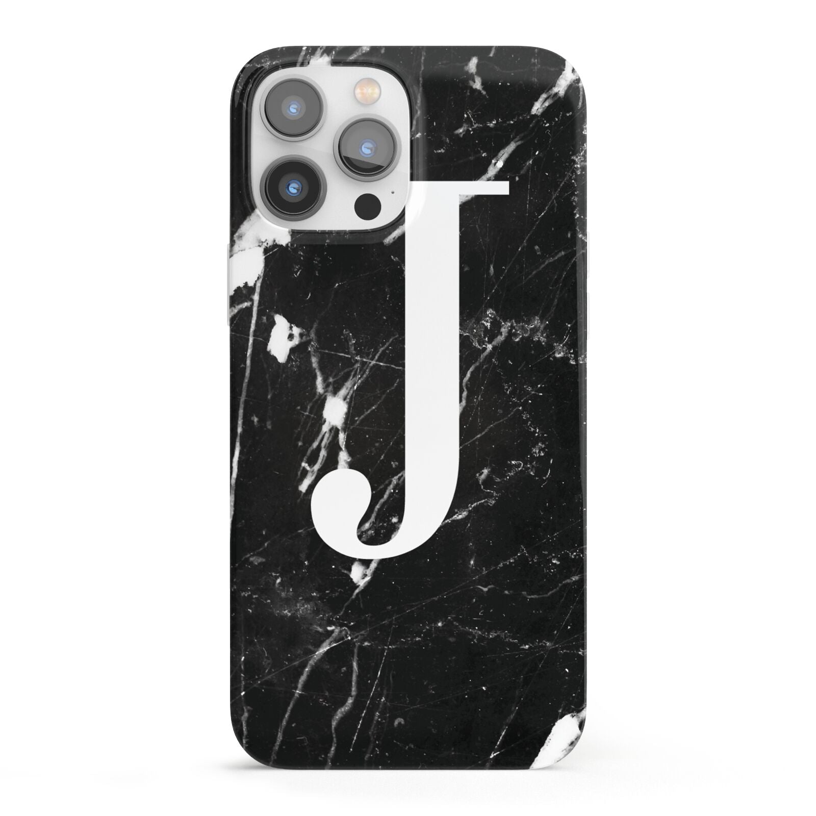 Marble White Initial Personalised iPhone 13 Pro Max Full Wrap 3D Snap Case