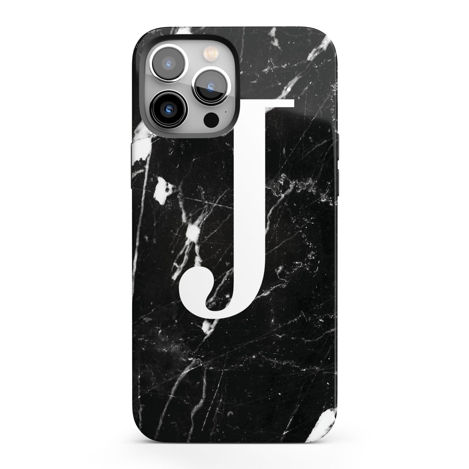 Marble White Initial Personalised iPhone 13 Pro Max Full Wrap 3D Tough Case