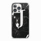 Marble White Initial Personalised iPhone 13 Pro TPU Impact Case with White Edges