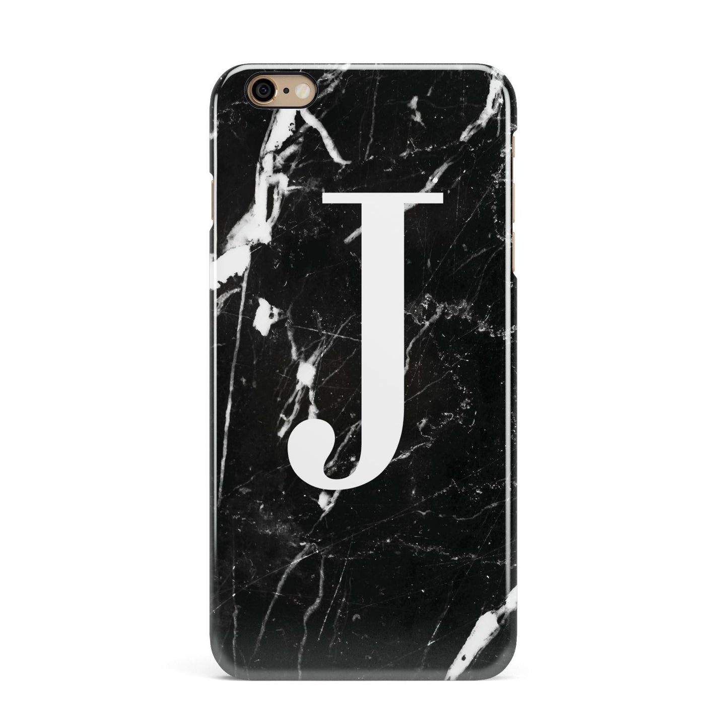 Marble White Initial Personalised iPhone 6 Plus 3D Snap Case on Gold Phone