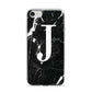 Marble White Initial Personalised iPhone 7 Bumper Case on Silver iPhone