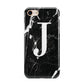 Marble White Initial Personalised iPhone 8 3D Tough Case on Gold Phone