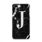 Marble White Initial Personalised iPhone 8 Plus 3D Snap Case on Gold Phone