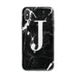 Marble White Initial Personalised iPhone X Bumper Case on Silver iPhone Alternative Image 1