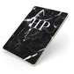 Marble White Initials Monogram Personalised Apple iPad Case on Gold iPad Side View