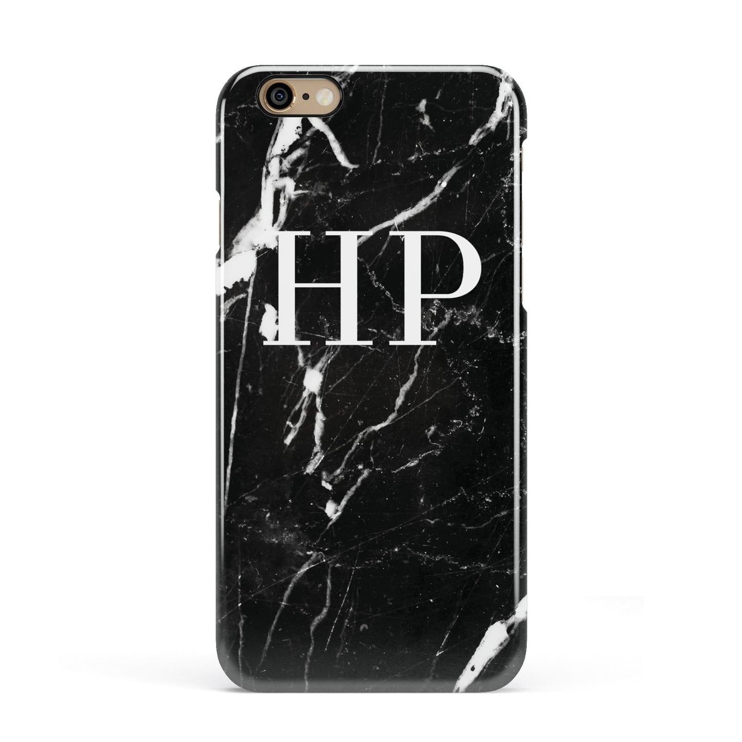 Marble White Initials Monogram Personalised Apple iPhone 6 3D Snap Case