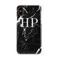 Marble White Initials Monogram Personalised Apple iPhone XS 3D Snap Case