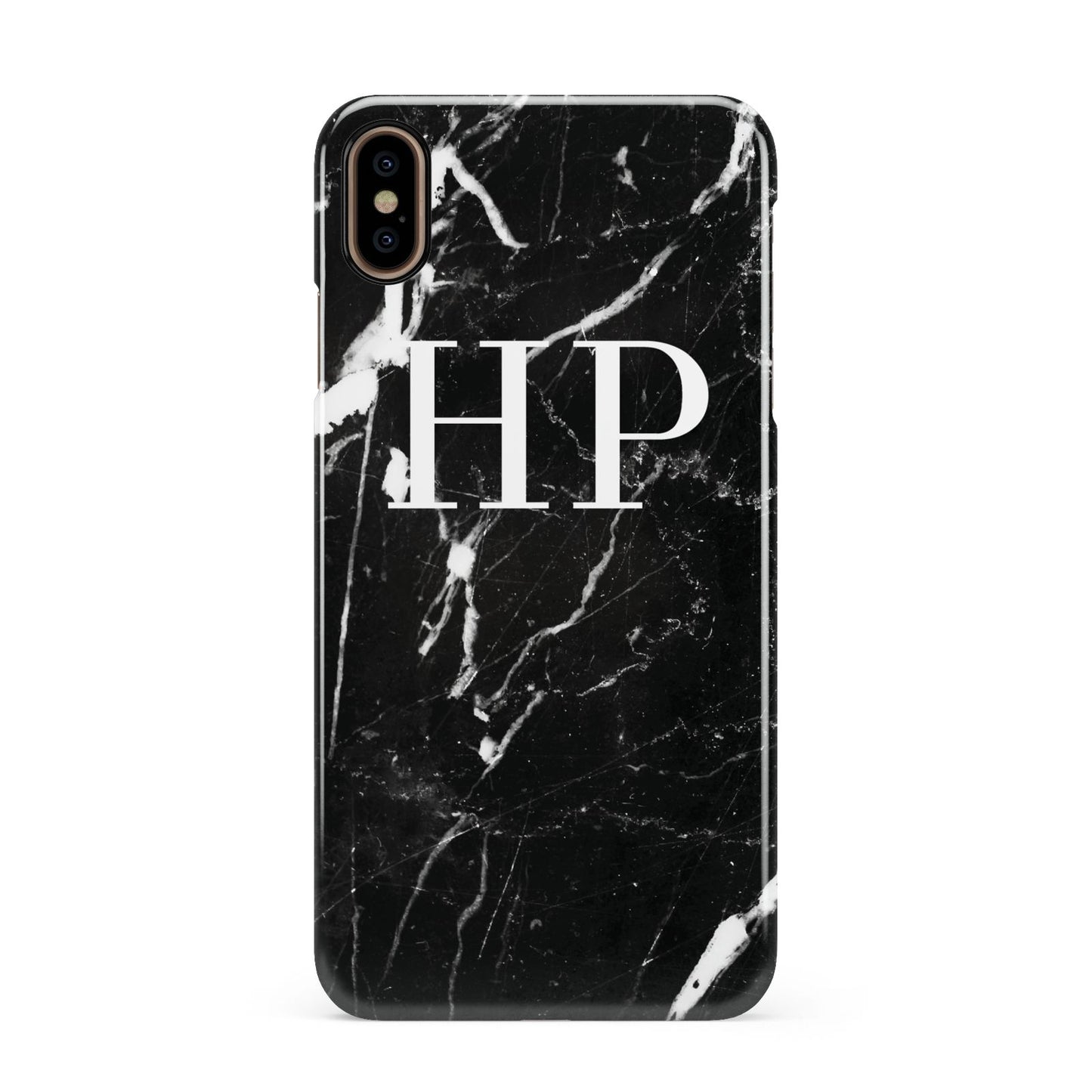 Marble White Initials Monogram Personalised Apple iPhone Xs Max 3D Snap Case