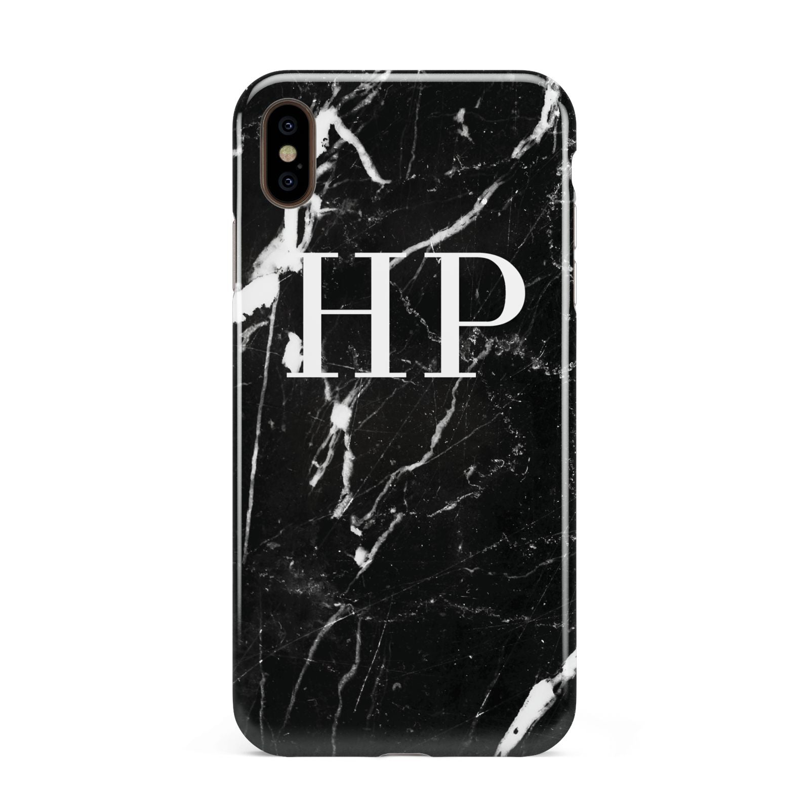 Marble White Initials Monogram Personalised Apple iPhone Xs Max 3D Tough Case