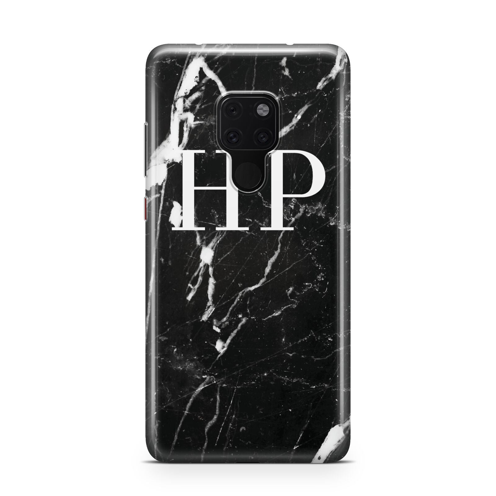 Marble White Initials Monogram Personalised Huawei Mate 20 Phone Case