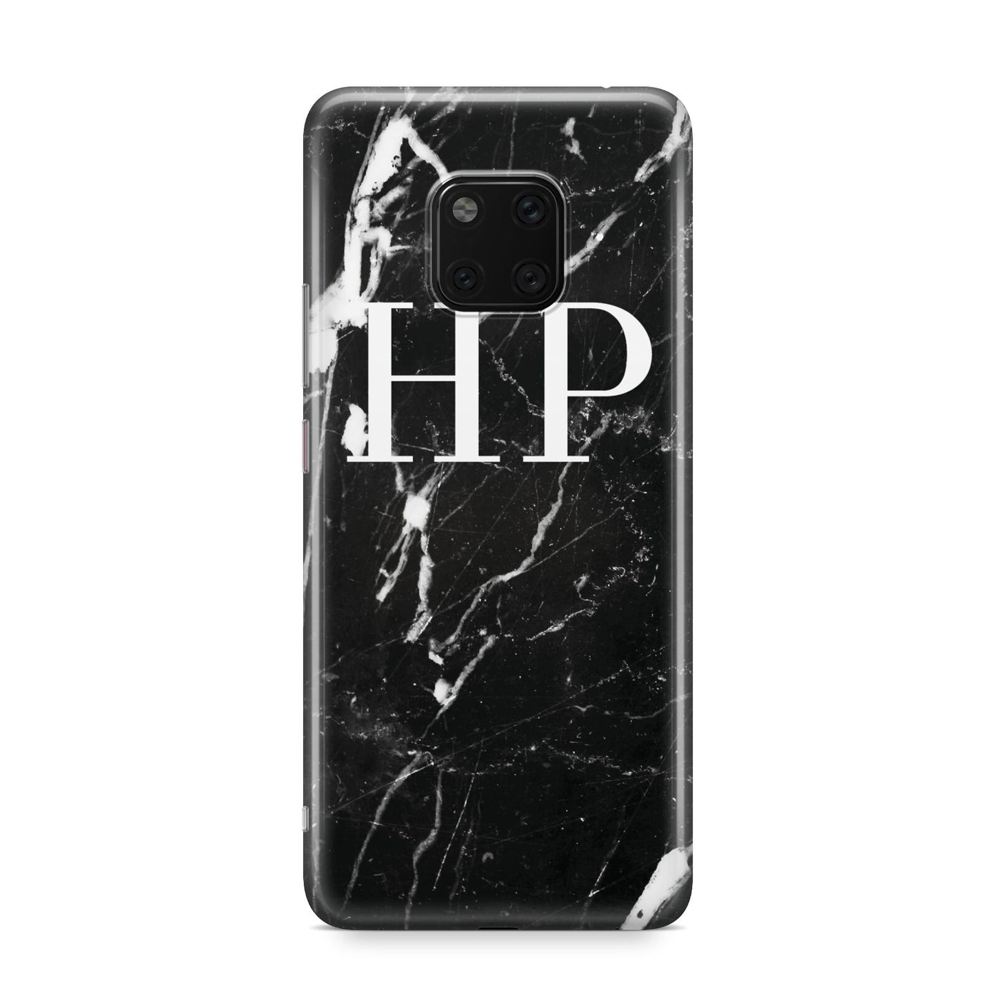 Marble White Initials Monogram Personalised Huawei Mate 20 Pro Phone Case