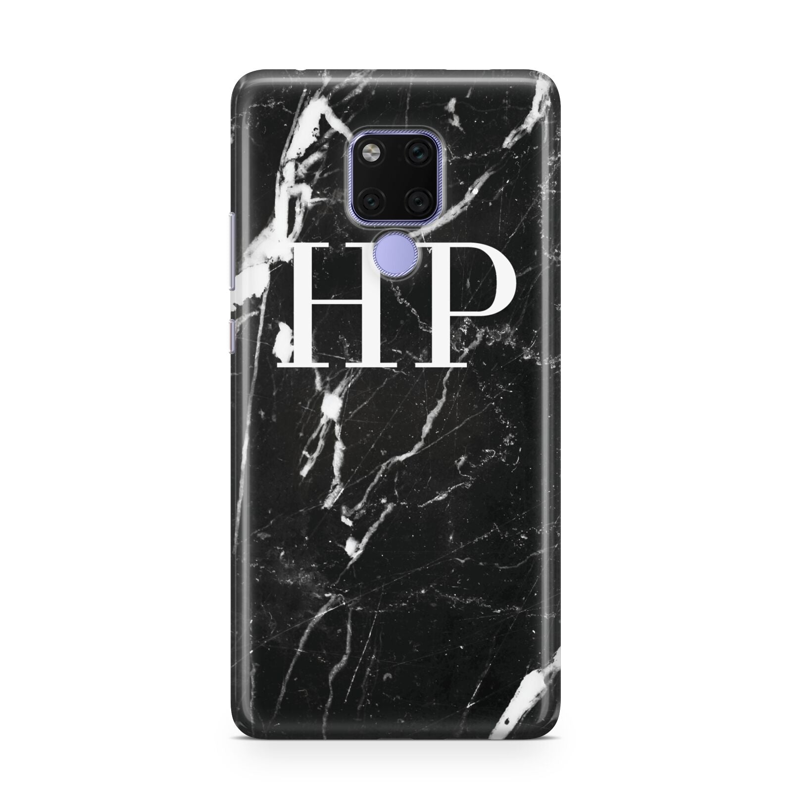 Marble White Initials Monogram Personalised Huawei Mate 20X Phone Case