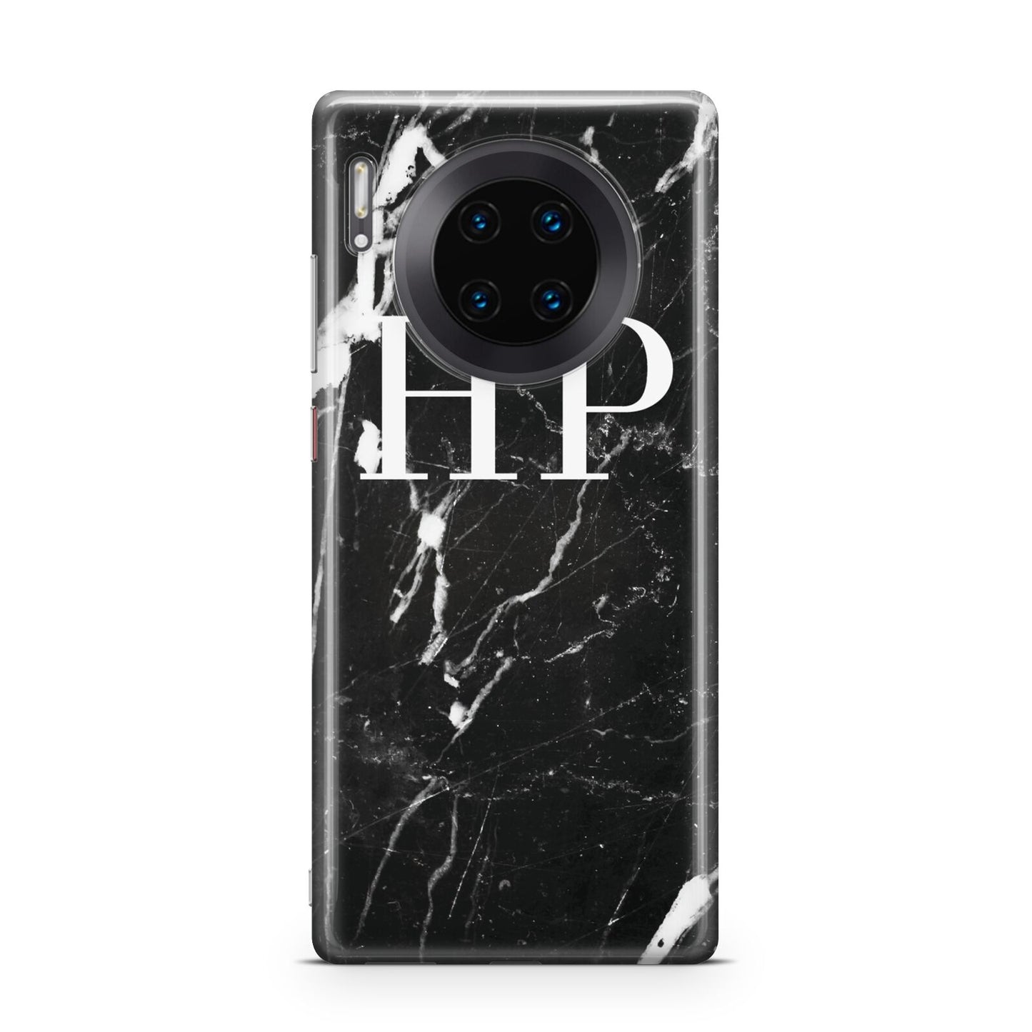 Marble White Initials Monogram Personalised Huawei Mate 30 Pro Phone Case