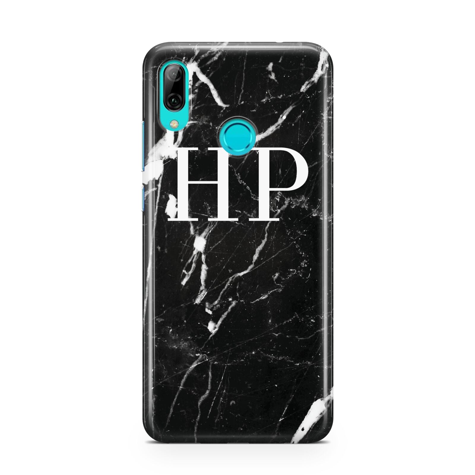 Marble White Initials Monogram Personalised Huawei P Smart 2019 Case