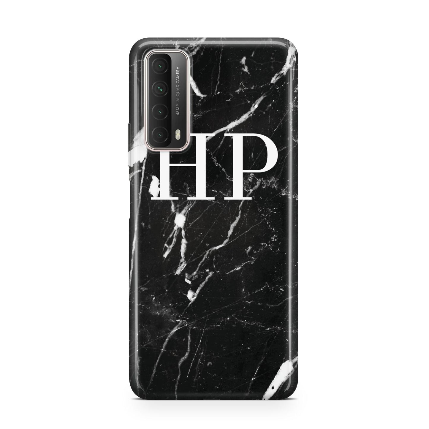 Marble White Initials Monogram Personalised Huawei P Smart 2021