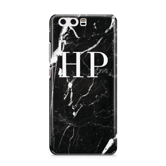 Marble White Initials Monogram Personalised Huawei P10 Phone Case