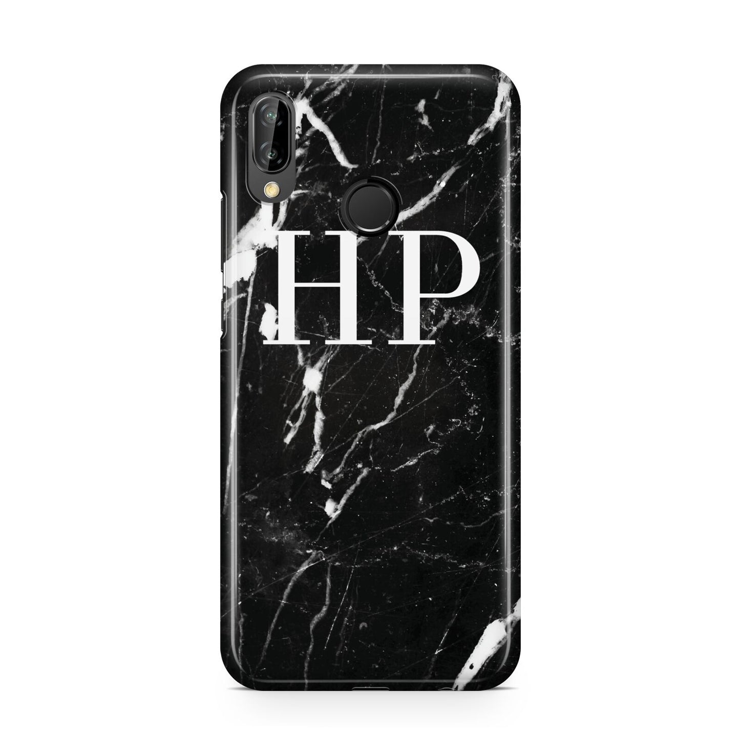 Marble White Initials Monogram Personalised Huawei P20 Lite Phone Case