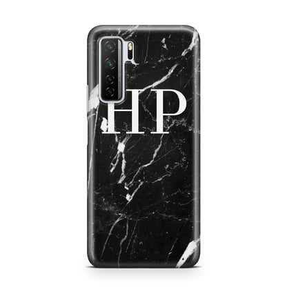 Marble White Initials Monogram Personalised Huawei P40 Lite 5G Phone Case