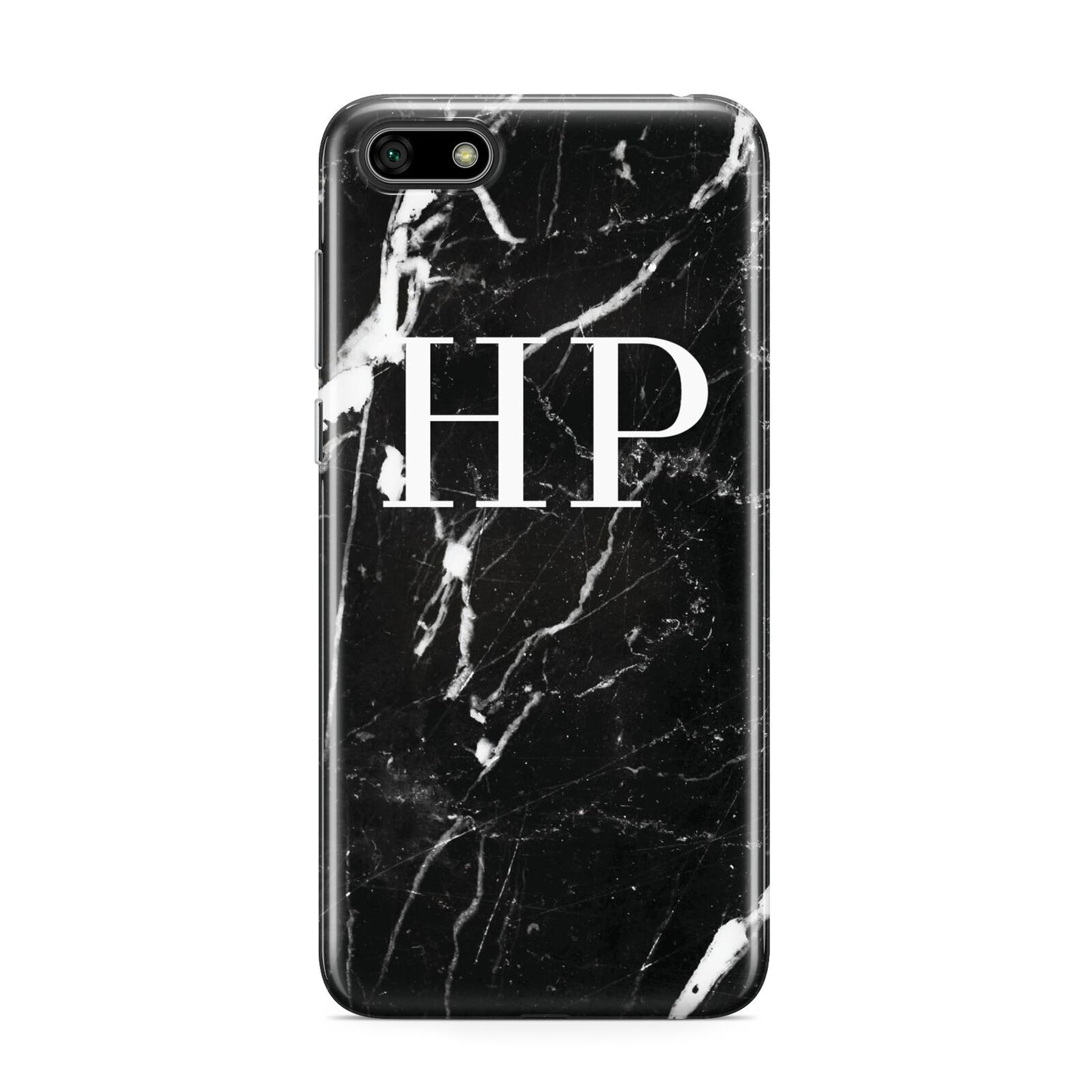 Marble White Initials Monogram Personalised Huawei Y5 Prime 2018 Phone Case
