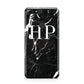 Marble White Initials Monogram Personalised Huawei Y7 2018