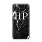 Marble White Initials Monogram Personalised Huawei Y7 2019