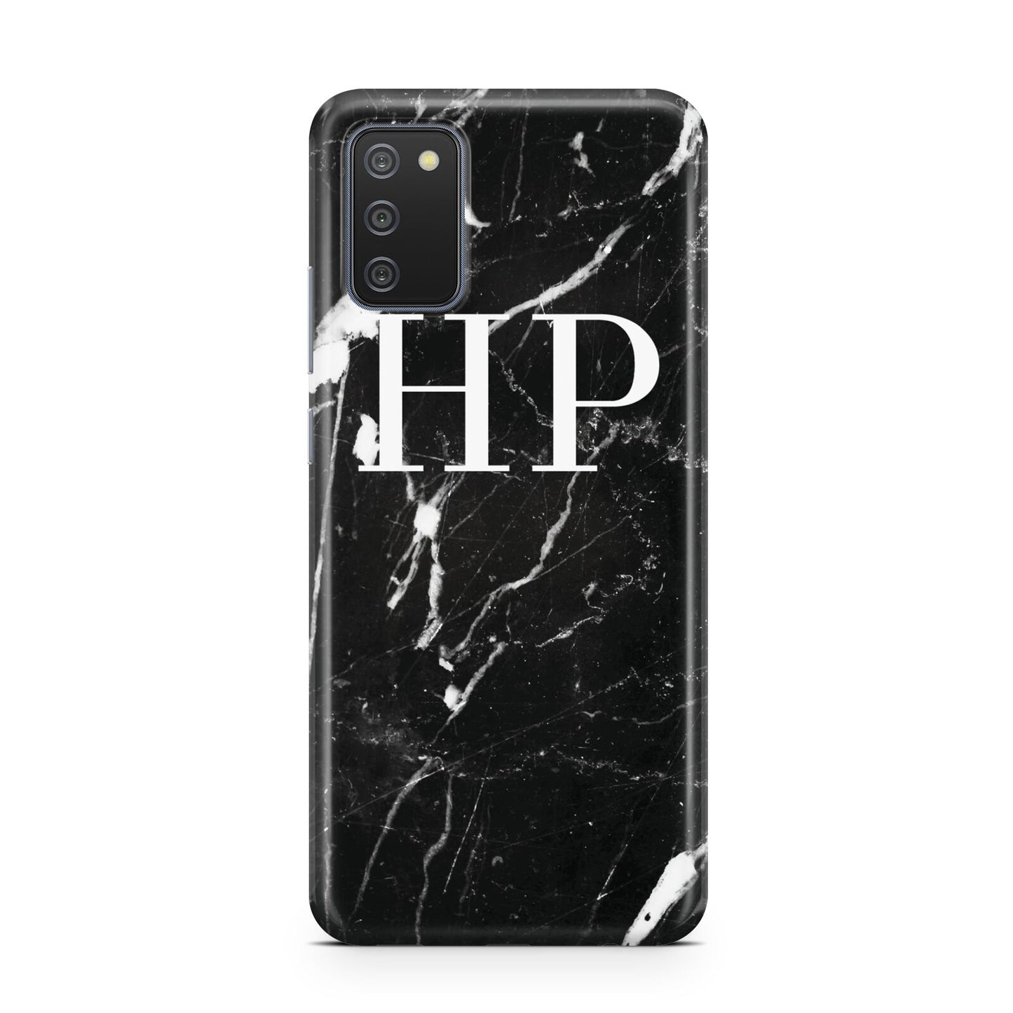 Marble White Initials Monogram Personalised Samsung A02s Case