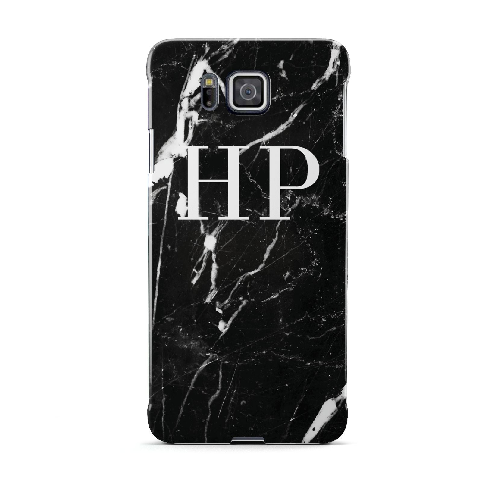 Marble White Initials Monogram Personalised Samsung Galaxy Alpha Case