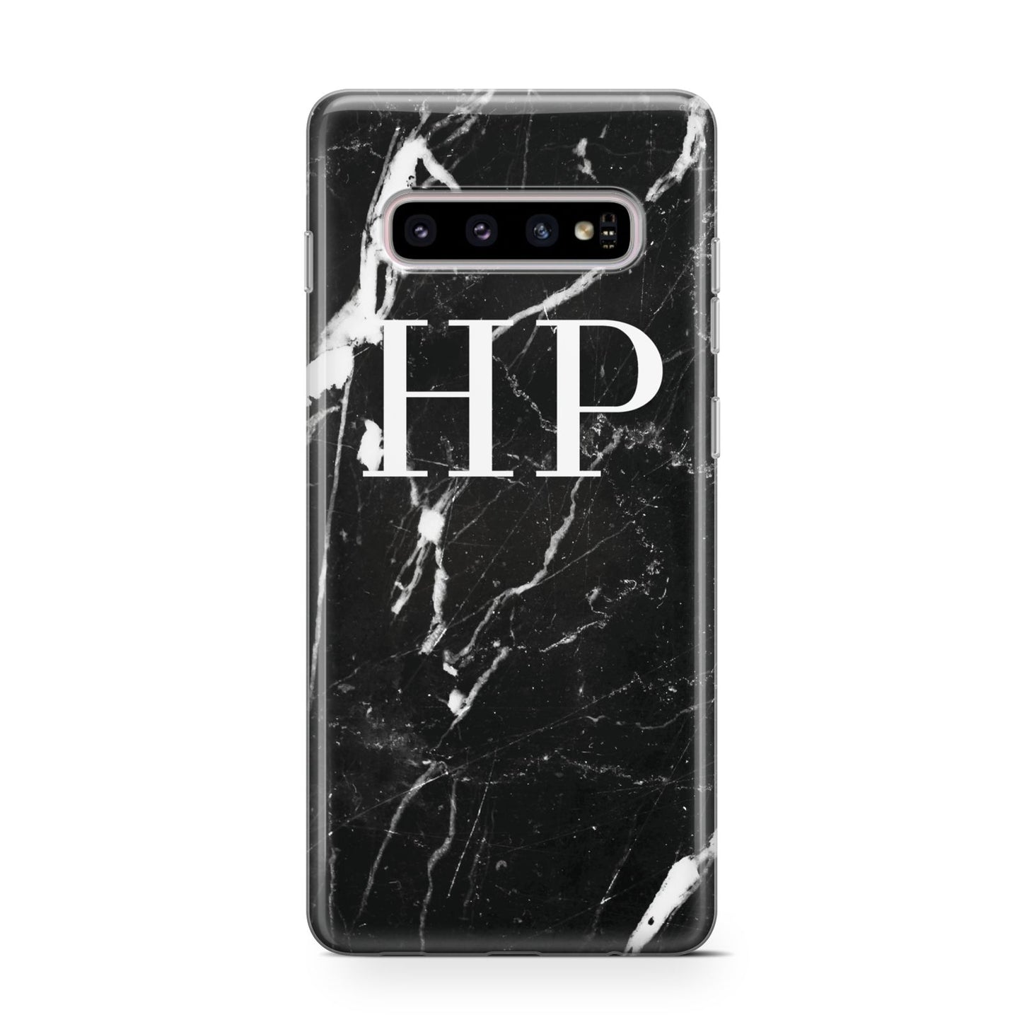 Marble White Initials Monogram Personalised Samsung Galaxy S10 Case